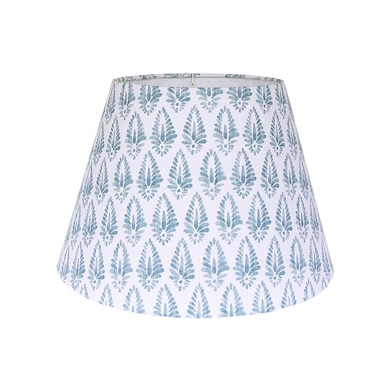 Print Pattern Lamp Shade Medium Patterned Shades Blue Table Custom Fabric Drum