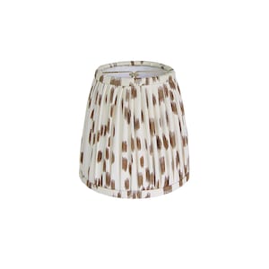 Brown Animal Print Designer Fabric Gathered Sconce / Chandelier Shade