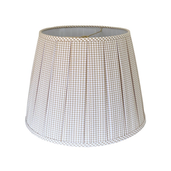 Box Pleated Check Lamp Shade - Multiple Sizes and Colors Available