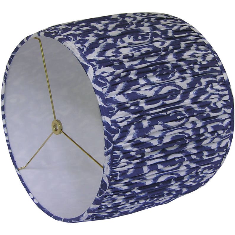 Indigo Blue Ikat Gathered Lamp Shade Etsy