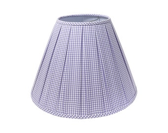 Box Pleated Gingham Lamp Shade - Multiple Sizes and Colors Available