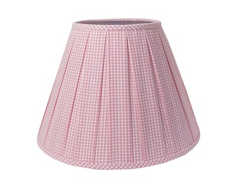 Box Pleated Gingham Lamp Shade, Small - Multiple Sizes and Colors Available