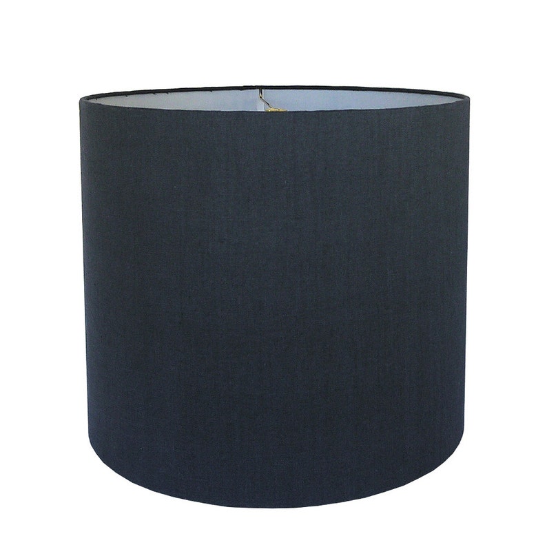 Dark Navy Blue Linen Lamp Shade Small Etsy