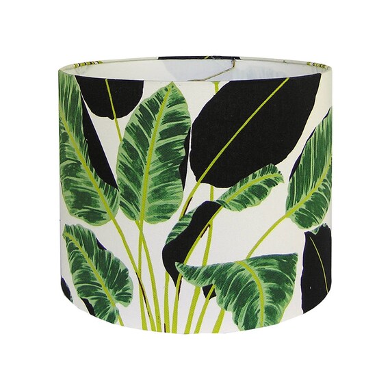 Leaf Lamp Shade Custom Lampshade Green Drum Image 0