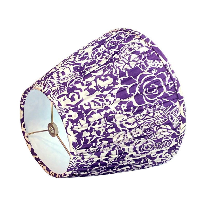 Deep Purple Floral Pleated Lamp Shade Small Etsy