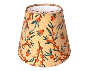 Soft Orange Buckthorn Floral Lamp Shade - Small, Available in Multiple Sizes