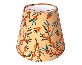 Soft Orange Buckthorn Floral Lamp Shade, Available in Multiple Sizes