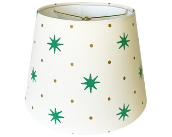 Green Star with Gold Dot Lamp Shade