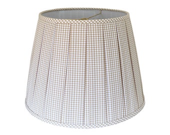 Box Pleated Check Lamp Shade, Small - Multiple Sizes and Colors Available