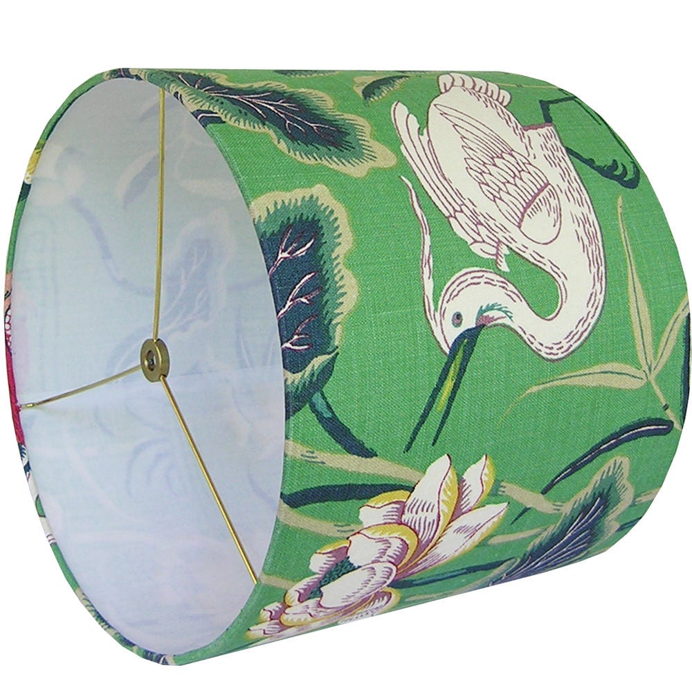 Lotus Garden Lamp Shade Custom Lamp Shade Green Floral Lamp Etsy