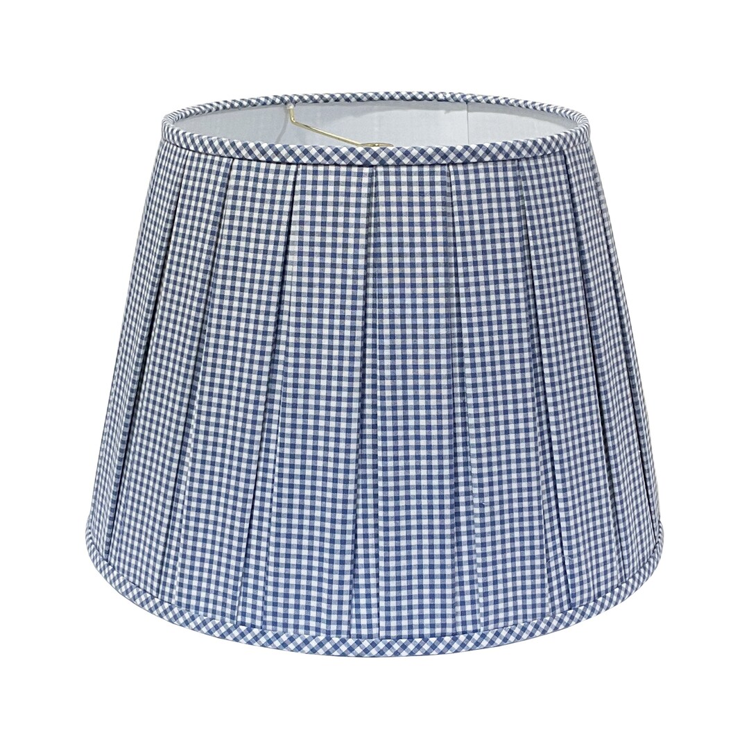 Box-pleated Gingham Lamp Shade - Multiple Colors & Sizes