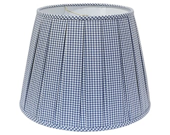 Box Pleated Gingham Lamp Shade - Multiple Sizes and Colors Available