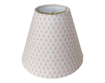 Pink Block Print Lamp Shade - Small