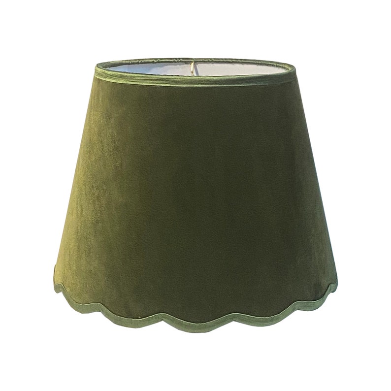 Cotton Velvet Scalloped Lamp Shade Multiple Colors Etsy