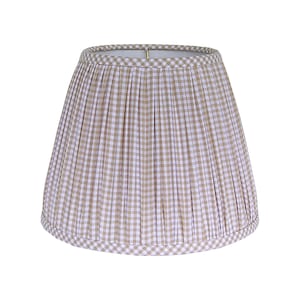 Sand Gingham Pleated Lamp Shade - Small - Multiple Colors & Sizes