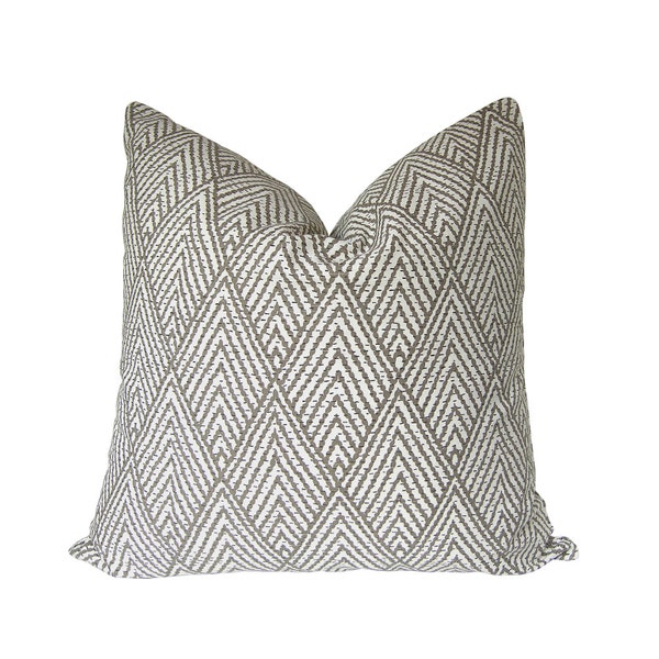 Taupe Island Print Custom Pillow Cover