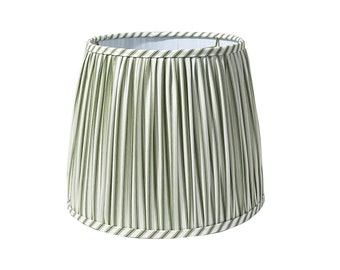 Green Gathered Ticking Stripe Lamp Shade - Multiple Colors & Sizes