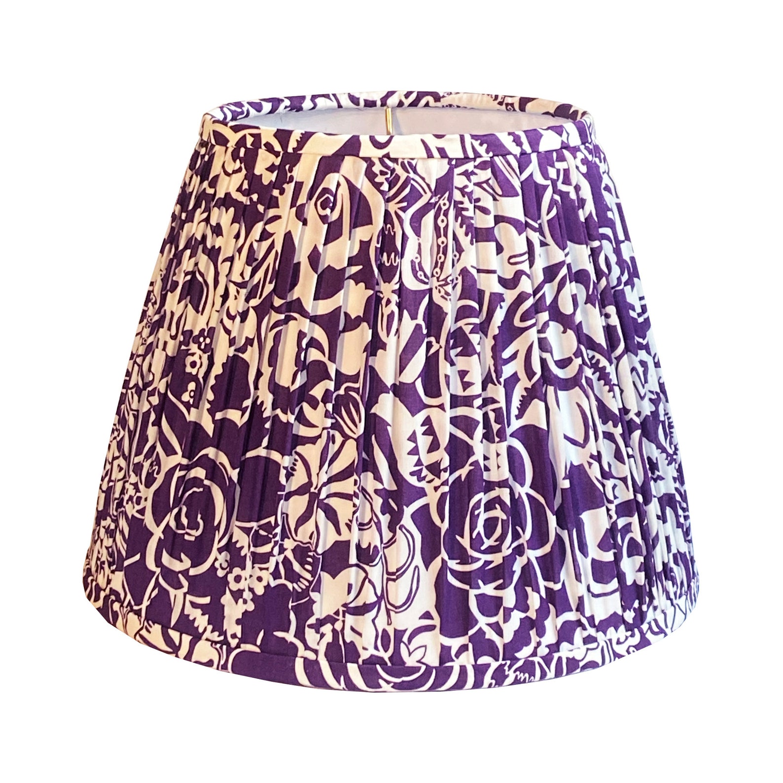 Deep Purple Floral Pleated Lamp Shade Small Etsy