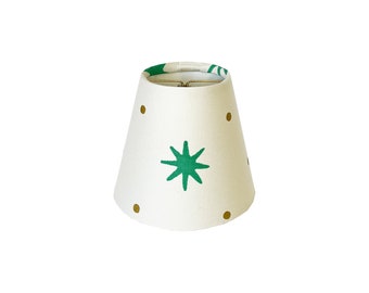 Green Star with Gold Dot  Chandelier / Sconce Shade, Multiple Sizes Available