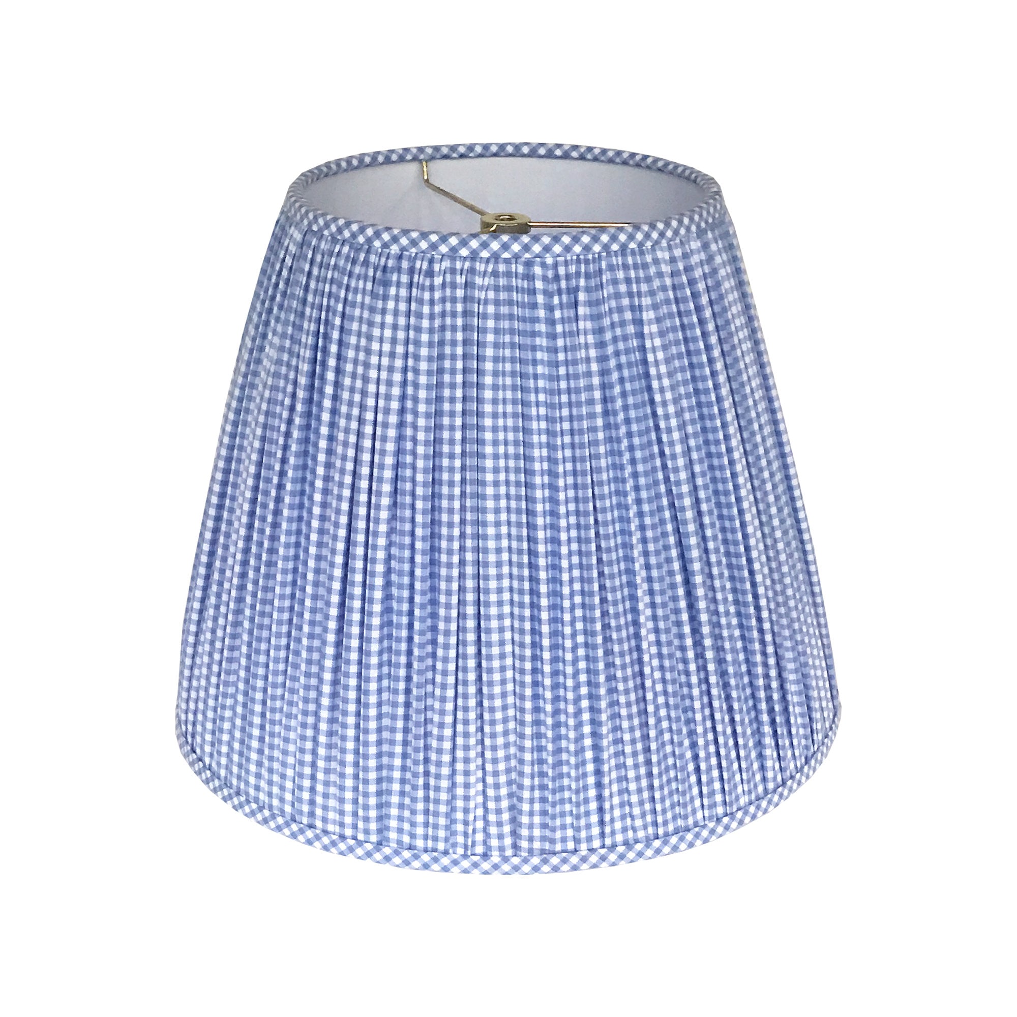 Periwinkle Blue Gingham Pleated Lamp Shade - Small - Multiple
