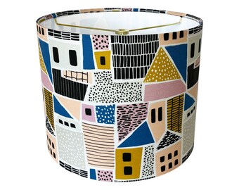 Abstract City Lamp Shade, Available in Multiple Sizes