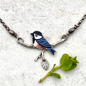 Chickadee on Branch Necklace