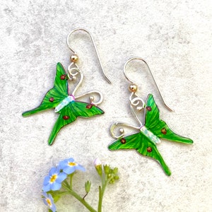 Small Luna Moth Earrings