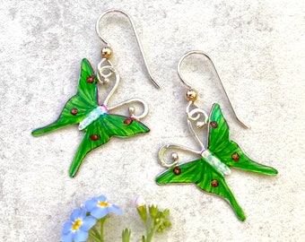 Small Luna Moth Earrings