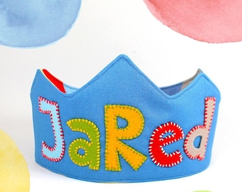 Boy Birthday Crown - Party Crown - Boy Crown - Fabric Crown Boys - Pretend Play Toys - Personalized Crown for Boy - Gift for Kids
