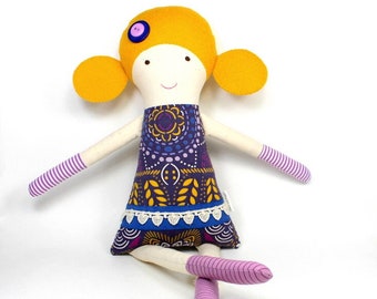 vintage rag doll | cloth doll | Clementine with striped gloves and socks | heirloom gift | nursery decor | vinateg decor  |  elegant doll