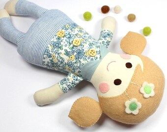 baby doll | soft baby toy | first doll | baby rag doll | baby shower gift | handmade rag doll | natural toy | heirloom gift | gift for baby