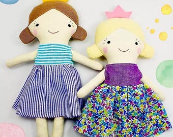 pixie princess doll / blonde hair doll / princess girl / girl doll in dress / baby shower gift / personalized dolls / nursery decor