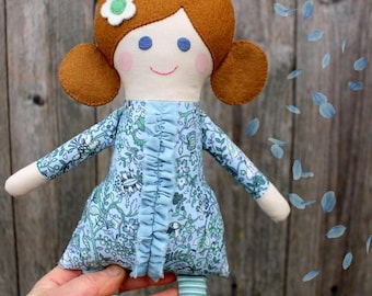 fabric rag doll for girl rag doll first birthday gift baby shower personalized rag doll for toddler natural toy doll for baby handmade doll