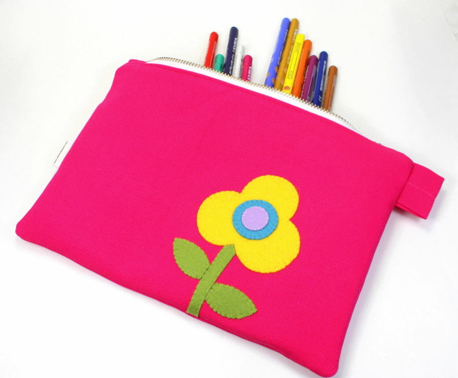 Zipper Pouch Pencil Pouch Organic Canvas Pencil Case Etsy