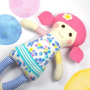 handmade baby girl doll / baby shower gift / cuddly toy / baby gift / first doll / stuffed toy / gift for kids / natural  toy