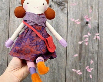 Dress Up Doll - Heirloom Doll - Fabric Doll Gift - Artisan Doll - Soft Doll Toy - Keepsake Doll - Cloth Doll - Rag Doll - Textile Doll