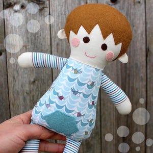 Baby Doll Boy Soft Baby Toy First Doll for Baby Rag Doll Handmade Baby Shower Gift for Boy Baby Keepsake Doll Heirloom Doll Plush for Baby