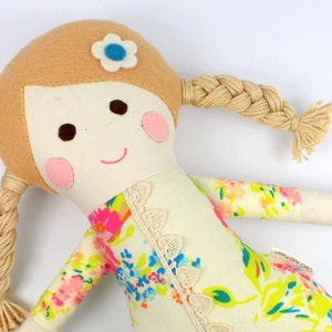 fabric doll rag doll doll for girl baby gift handmade doll plush doll art doll custom made doll cloth doll nursery decor image 4