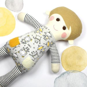 baby doll | soft baby toy | Sammy doll |  first doll |  baby rag doll |  baby shower gift | handmade rag doll | natural baby toy