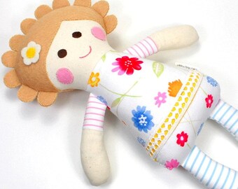 baby doll | soft baby toy |  Rosie doll |  first doll |  baby rag doll |  baby shower gift | handmade rag doll | natural baby toy