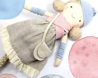 Minnie girl dress up doll / dress up toys / doll with clothes / doll with dress / girl handmade dress up doll / heirloom doll with clothes