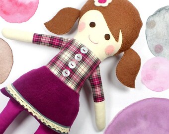 girl rag doll / textile doll
