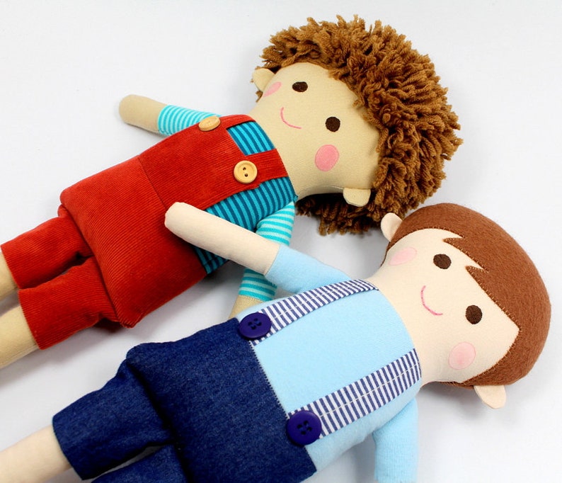 Boy Ragdoll Boy Rag Doll / Doll for Boys / Boy Doll in Blue and Red / Boy Rag Doll ...