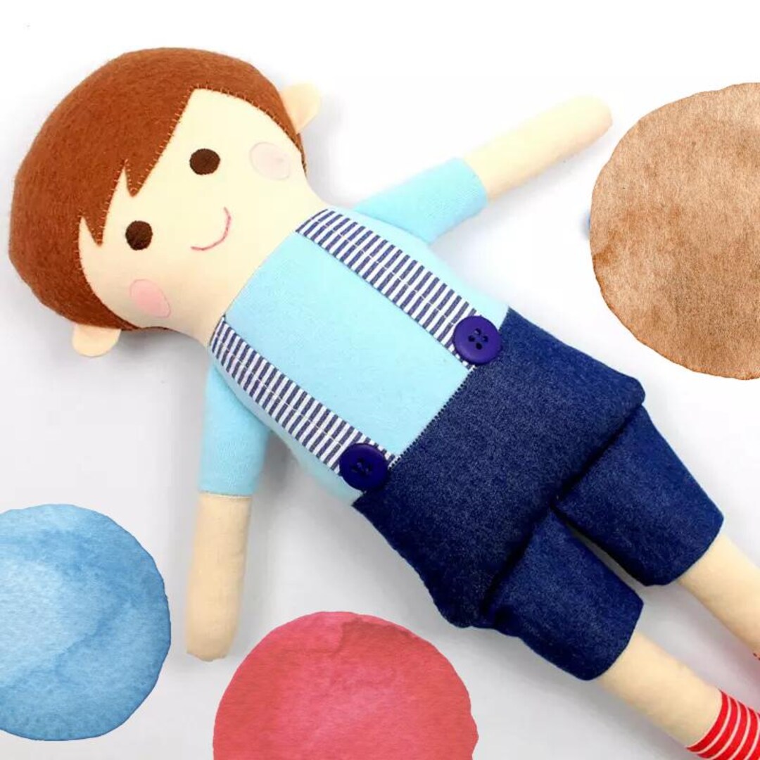 Boy Rag Doll / Doll for Boys / Boy Doll in Blue and Red / Boy Rag Doll ...