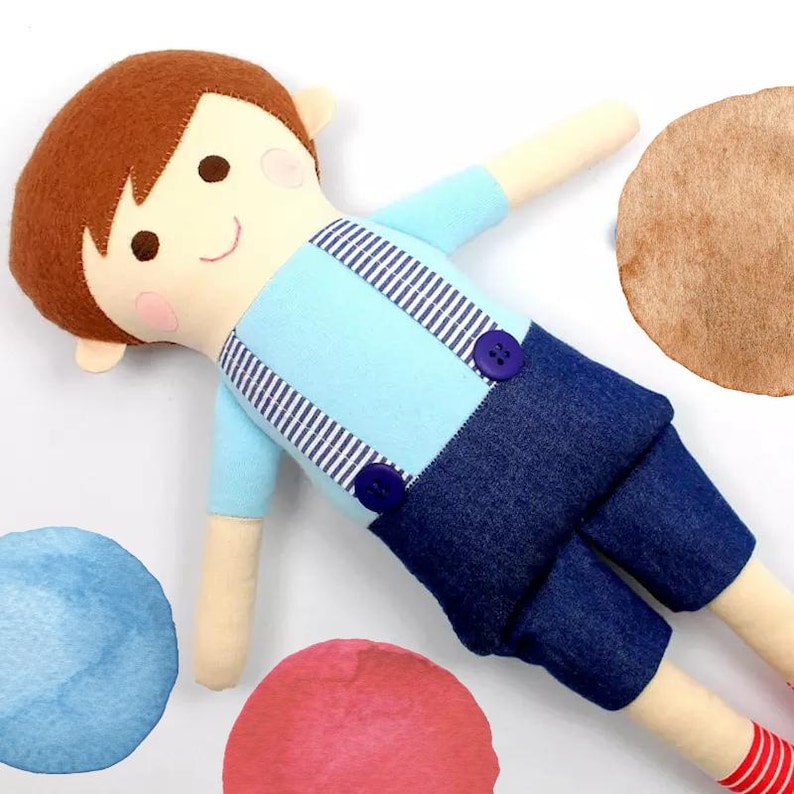 Boy Ragdoll Boy Rag Doll / Doll for Boys / Boy Doll in Blue and Red / Boy Rag Doll ...