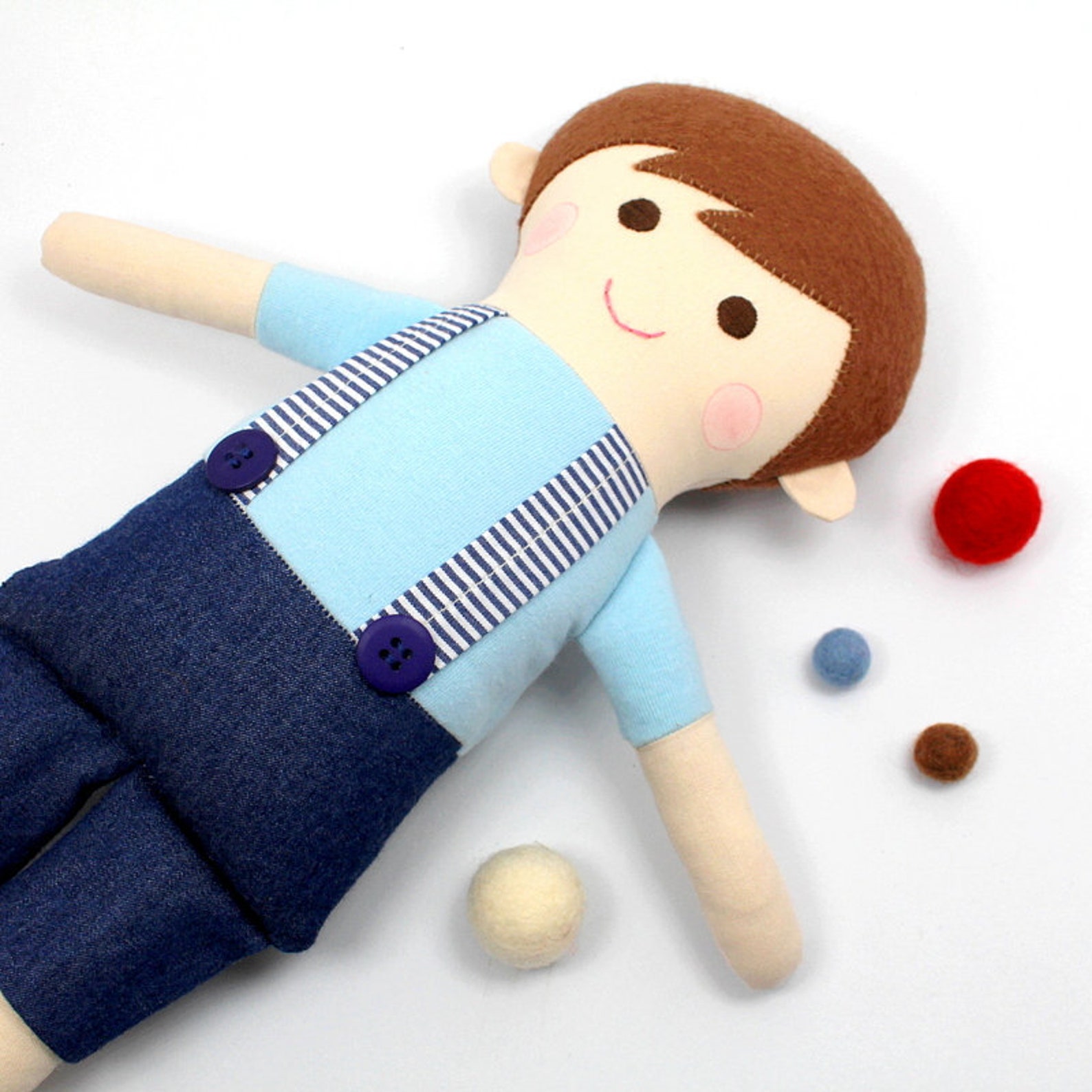 Boy Ragdoll Boy Rag Doll / Doll for Boys / Boy Doll in Blue and Red / Boy Rag Doll ...