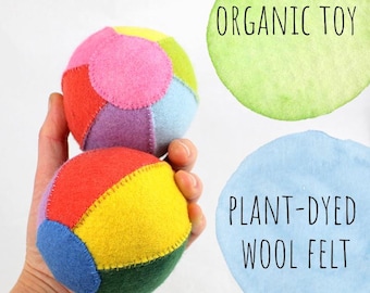 Organic Baby Ball Toy Wool Felt Ball for Bay Rattle Toy Organic Small Ball for Toddler Rainbow Ball Organic Wool Felt Ball Toy Baby Organic