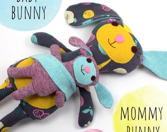 Plush Bunny Rabbit - Plush Toy Bunny - Easter Bunny Toy - Plush Bunny Dolls - Rabbit Doll for Kids - Bunny Doll with Baby - Plush Bunny Toy