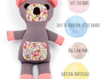 Cloth Bear Doll - Teddy Bear Doll - Fabric Teddy Bear - Teddy Bear Toy - Jersey Teddy Bear - Stuffed Bear - Bear Doll - Plush Bear -Bear Toy