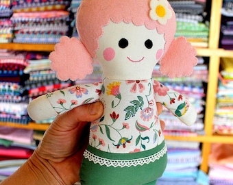 Handmade Baby Doll Soft Toy for Baby Girl Gift Rag Doll Baby Soft Toys Baby Girl Doll Personalized Rag Doll Heirloom Cloth Doll Soft Toy